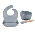 Bpa Free Snack Amazon Non Slip Feeding Kids Soft Food Grade Spoon Set Suction Baby Silicone Bib Bowl